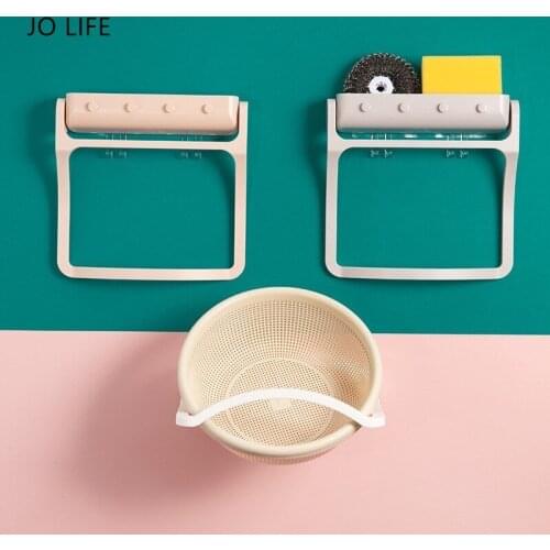 JO LIFE Rotatable Washbasin Rack Saving Space Wall-Mounted Bathroom Washstand Multifunction Basin Shelf Kitchen Storage Racks