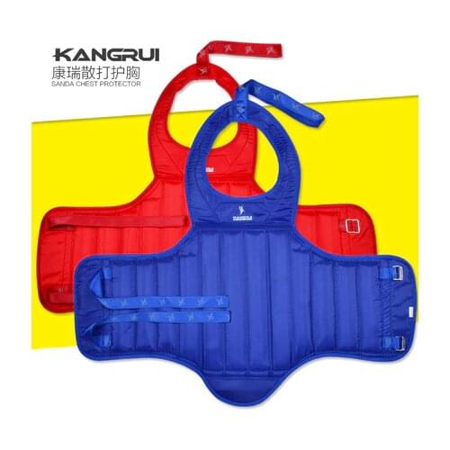 KANGRUI Sanda MMA Boxing Taekwondo Karate Chest Protector Adult Kids Red Blue Oxford Chest Guard Gear