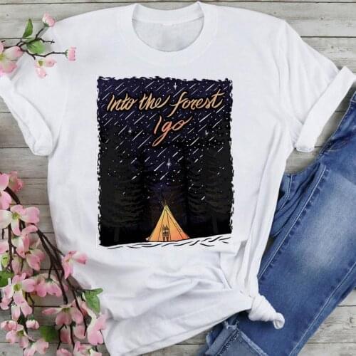 Women Graphic 90s Camper Adventure Trend Cartoon Summer Fashion Print Short Sleeve Female Clothes Tops Tees Tshirt T-Shirt