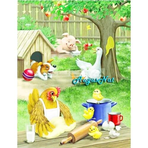 Animals diamond painting cross stitch farm wall art cartoon diamond dotz diamond drawing sticker mosaic pasted picture kids toy