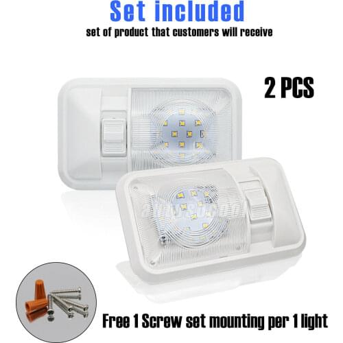 2 Pack 12V Led RV Ceiling Dome Light RV Interior Lighting for Trailer Caravan Car Camper Accessories