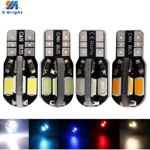 20pcs 12V T10 Canbus 5730 8 SMD LED Bulbs No Error Car Indicator Instrument Reading Clearance Light White Ice Blue Red Amber