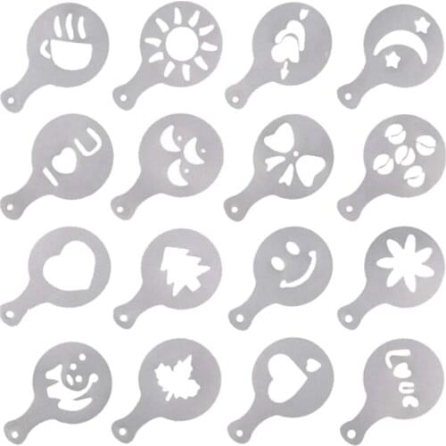 32Pcs/Set Coffee Stencils Drawing Die Tools Fancy Coffee Printing Model Plastic Spray Template Mold for Coffeeware