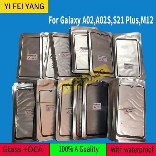50pcs/lot For Samsung Galaxy M12 A02 A02S S21Plus LCD Front Outer GLASS LCD Lens with OCA Glue Repair Replace Part