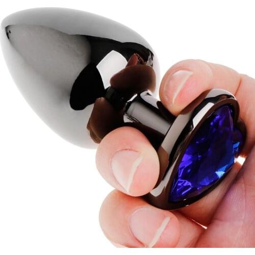 3 Size Beginner butt Plug Anal Aluminum Alloy prostate Heart Shaped Rhinestone Butt Sex Toy For Women Adult Product dropshipping