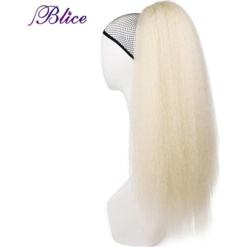 Blice Synthetic Kinky Straight Ponytail Hair Extensions In Color #613 Heat Resistant Hair Ponytail Drawstring With Two Combs