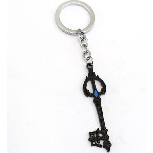 12pcs/lot Game Kingdom Hearts Keychain Sora Black Keyblade Key Ring Holder Metal Fashion Car Chaveiro Key Chain Pendant Jewelry