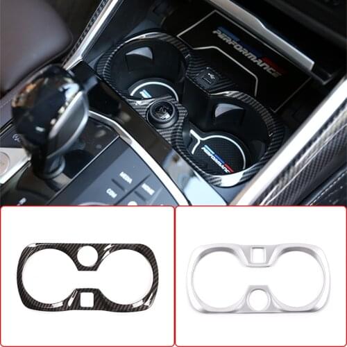 ABS Chrome Cup Holder Trim Cover Frame For BMW 3 Series G20 2020 Center Console Molding Sticker Car Interior Decoration Accessoy