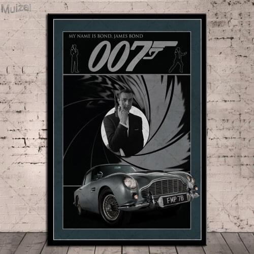Art Poster James Bond 007 Hot Movie Canvas Painting Retro Wall Pictures Prints for Living Room Home Decor