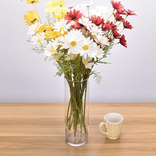 5pcs Artificial Daisy Flowers Long Branch Bouquet for Wedding Garden Home Decoration DIY Bridal Silk Fake Flowers Accessories