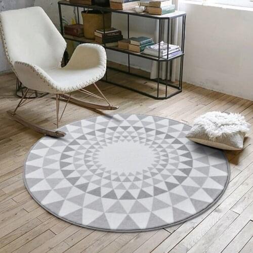 Nordic Gray Series Round Carpets For Living Room Game Crawl Rug Child Bedroom Computer Mat And Floor Cloakroom Rug Carpet Chair