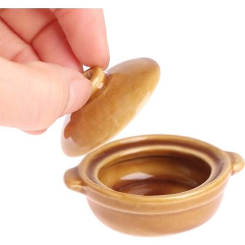 Dollhouse Miniature Kitchen Utensil Cookware Casserole Dish Stew Pan Stockpot