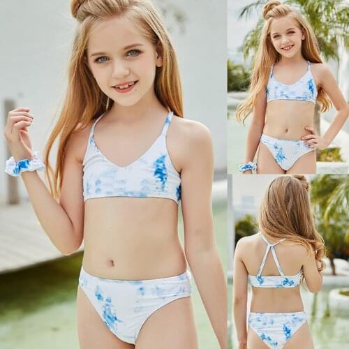 Girls Holiday Cute Gradient Fashion Color Bikini Set Two Piece Swimsuit Bathing Suit Swimsuit Kids Girl Girls Swimwear