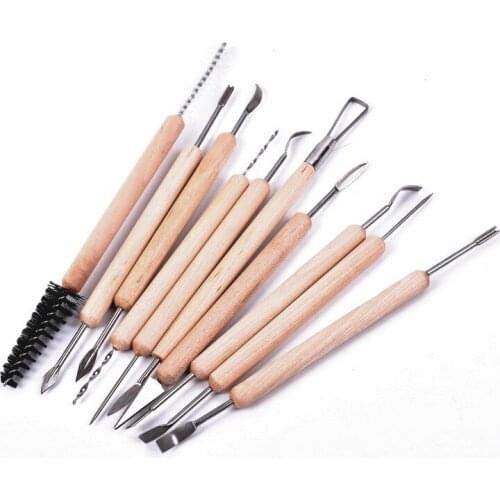 Painting material 11 pcs/ sets of radium knives woodiness Clay Sculpture tools Clay knife DIY adjuvant