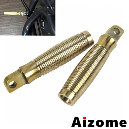 Motorcycle Footrests Male Mount Solid Brass Beehive Foot Pegs For Harley Crusiser Chopper Bobber Cafe Racer Old School Custom
