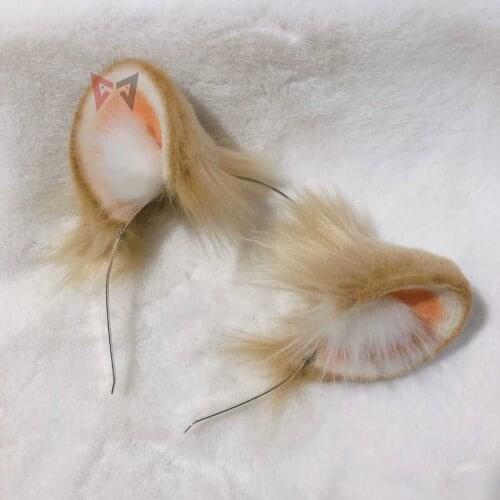 New Hand Made Work Brown Mouse Bear Ears Hairhoop Headband For Lolita Cosplay Costume Accessories