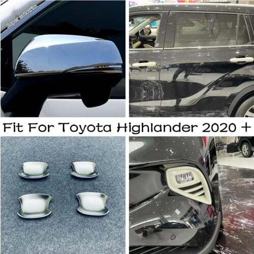 Rearview Mirror / Side Door Handle / Fog Lights Cover Trim ABS Fit For Toyota Highlander 2020 2021 2022 Modification Accessories