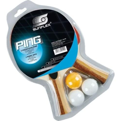 Ping P.P. 2 the racket + 3 Ball Table Tennis Set