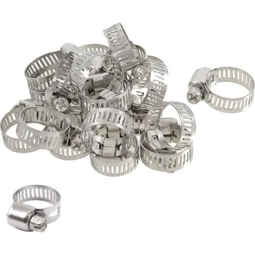 25-38mm Stainless Steel Adjustable Drive Hose Clamps Fuel Line Worm Car Clip 10pcs For Universal Car Use