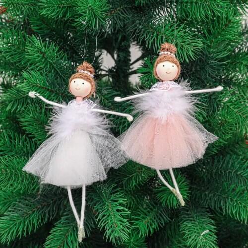 Christmas Plush Angel Girl Boy Dolls Xmas Tree Ornament Natal Noel Deco Christmas Decorations for Home New Year 2021 Kids Gift
