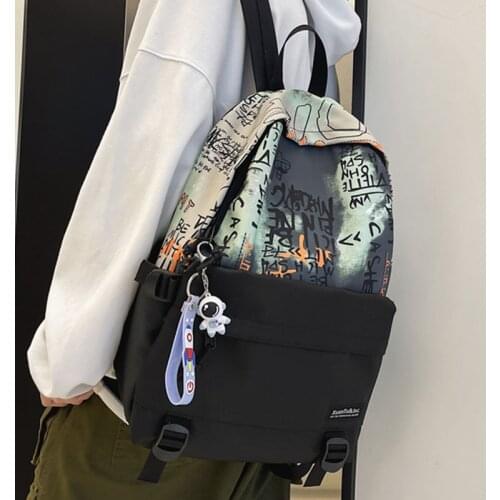 Couple Embroidery Messenger Bag Women Tooling Large Capacity Shoulder Bags Female Waterproof Nylon Crossbody Bag Ladies Bookbags