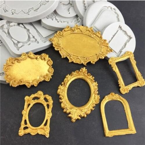 Retro Frame Silicone Mold Baking Pan Cake Decorating Tools Fondant Chocolate Soap Mold Cake Stencils Kitchen Sugarcraft Tools