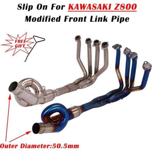 Slip On For Kawasaki Z800 Full System Motorcycle Exhaust Pipe Escape Modified Front Connection Middle Link Pipe Without Muffler