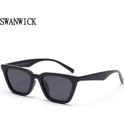 Swanwick small frame polarized sunglasses for men cat eye sun glasses colorful lenses black pink women vintage style European