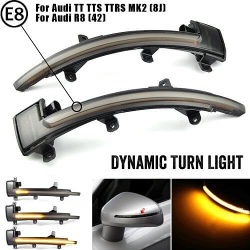 LED Turn Signal Side Rearview Mirror Lights For Audi TT Mk2 8J TTS R8 2007-2014 Dynamic Blinker 2008 2010 2011 2012 2013 TTRS