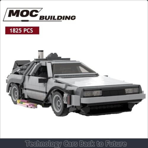 Technology Cars Back to Future Time Machine MOC Building blocks Childrens Toy Gift Supercar DIY Creative Cars
