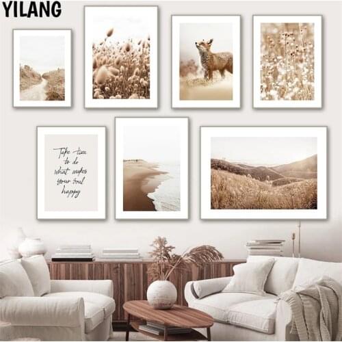 Grass Plant Pastoral Autumn Scenery Picture Animal Wall Art Canvas Painting Modern Nordic Posters And Prints For Home Art Decor