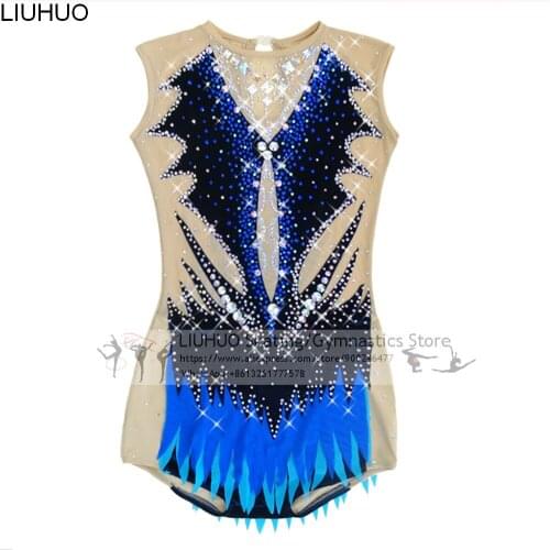 LIUHUO Rhythmic Gymnastics Leotards Artistic Gymnastics Leotards Womens Girls' Kids Leotard Spandex Dance Dress