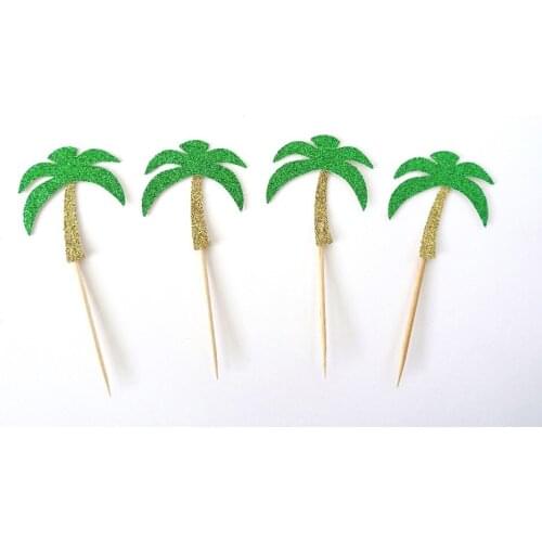 Palm Tree Cupcake Toppers - Set of 12 - Tropical Party