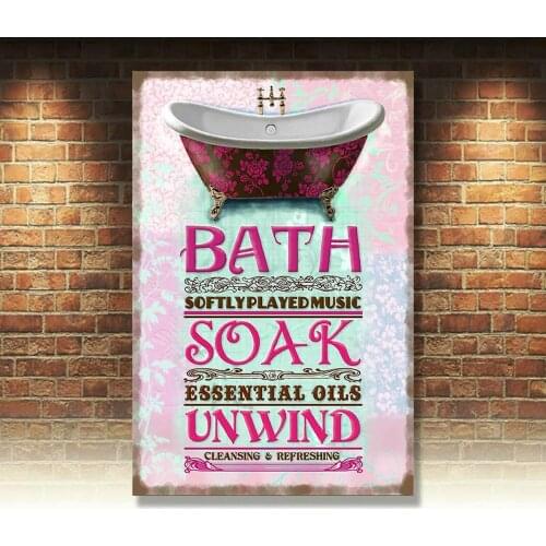 BATH ROOM Vintage Retro Toilet Bathroom Spa METAL SIGN WALL DOOR PLAQUE