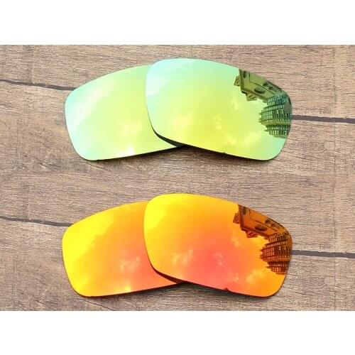 Vonxyz 2 Pairs Ruby Mirror & 24K Mirror Polycarbonate Replacement Lenses for-Oakley Crankshaft Frame