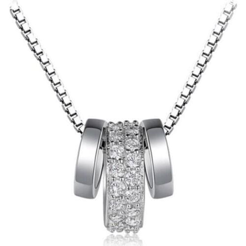 WYEAIIR Geometry Circle Zircon Exquisite Ball Accessory 925 Sterling Silver Clavicle Chain Female Necklace