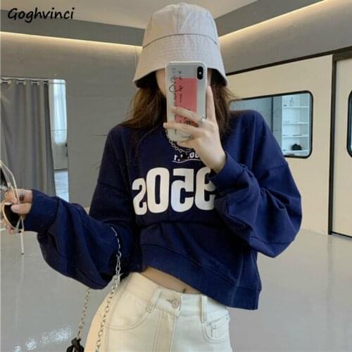 Hoodies Womens Vintage Autumn Retro Long Sleeve O-Neck Harajuku Leisure Loose Female Sweatshirts Stylish Ulzzang All-match Chic