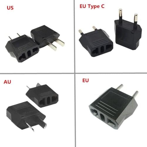 1pcs European EU Plug Adapter Japan China American US To EU Type C Australian AC Travel Power Adapters Electrical Charger Socket