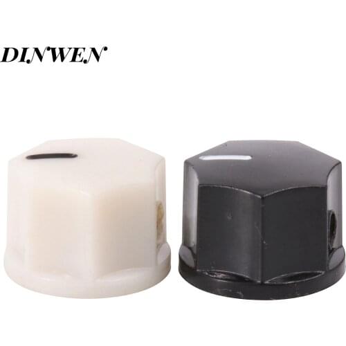 15x10mm White ABS Plastic set Pointer Rotary Knob for Guitar AMP Effect Pedal Stomp Box Overdrive Radio Speaker ,1/4" Shaft Hole