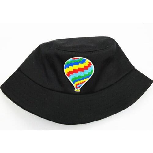 2021 Hot Air Balloon Embroidery Cotton Bucket Hat Fisherman Hat Outdoor Travel Hat Sun Cap Hats for Men and Women 119