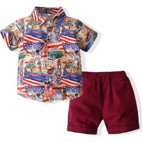 2021 Summer Boys Clothes Sets Short T-shirt+Shorts Kids Gentleman Outfits Suits Children Clothing Baby Boy Sets 2 3 4 5 6 Years