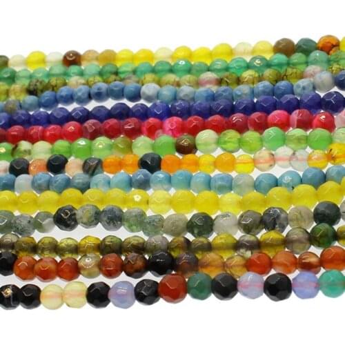 4mm New Natural Semi-precious Crystal Section Bead Stone Loose Beads Beadwork Bracelet Necklace Chain DIY Jewelry Making B106
