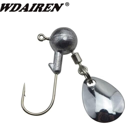 5Pcs/lot Exposed Lead Jig Head 2.5g 4.5g Barbed Hook Metal Spinner Spoon Soft Lure Jigging Hook Fishing Hooks Fishing Tackle
