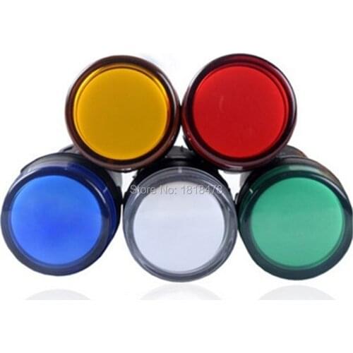 AD16-22 LED Power Indicator Pilot Signal Lamp 22mm Yellow Light AC/DC 12V 22mm White Blue Red Green