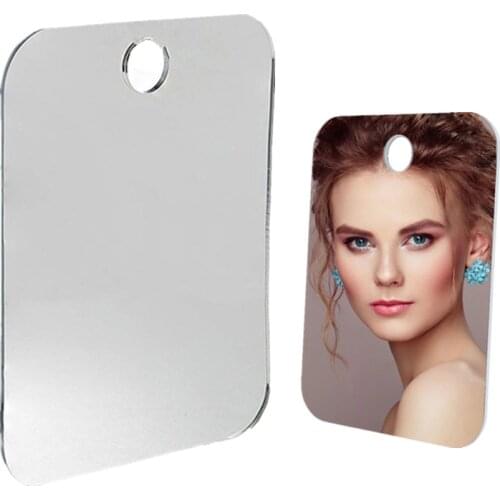 Acrylic Anti Fog Shower Mirror Bathroom Fogless Fog-Free Mirror Washroom Travel For Man Shaving Mirror 13*17cm Ready Stock