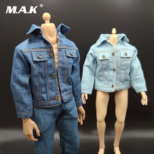 1/6 Scale Male/female Clothes Accessory Denim Jacket Coat Top Shirt for 12'' Action Figure Body