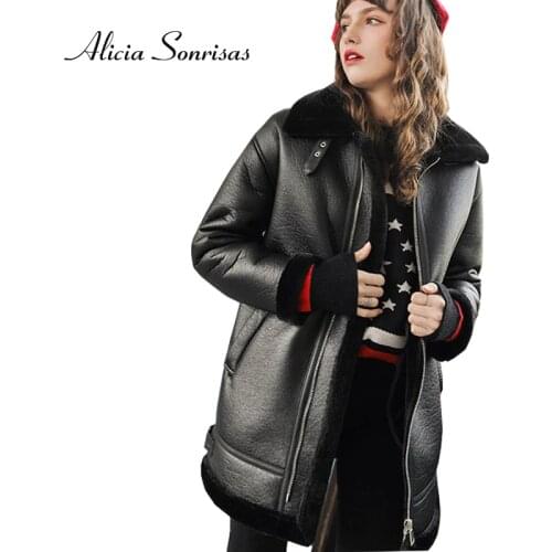 Alicia Sonrisas Women's Long Sheepskin Coats