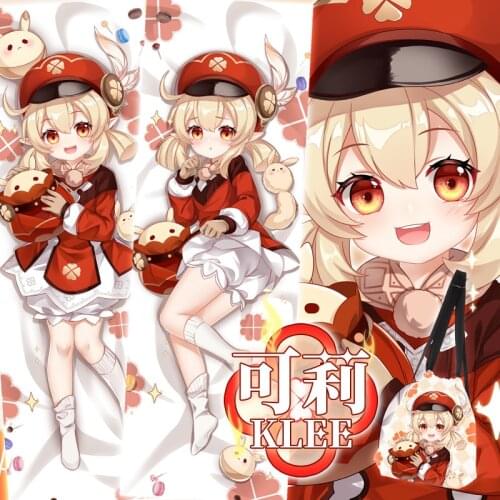 Anime Game Genshin Impact Klee Sexy Dakimakura Hugging Body Pillow Case Otaku Throw Pillow Cushion Pillow Cover Xmas Gifts New
