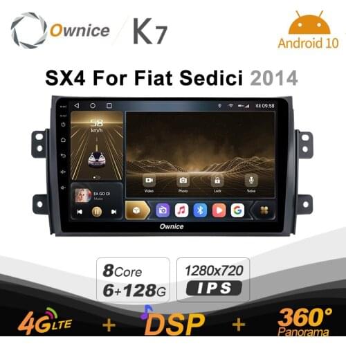 K7 Ownice 6G+128G Android 10.0 Car Radio For Suzuki SX4 For Fiat Sedici 2014 Multimedia Audio 4G LTE GPS Navi 360 BT 5.0 Carplay