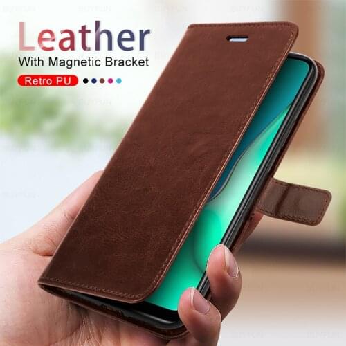 For oppo a 5 9 2020 case pu leather flip case for oppo a52 a92 a5 a9 2020 case automatic adsorption wallet phone covers opo capa